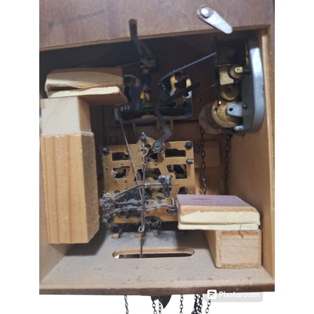 Black Forest HUNTERS West Germany Cuckoo Clock Albert Schwab Karlsruhe UNTESTED - Picture 12 of 16